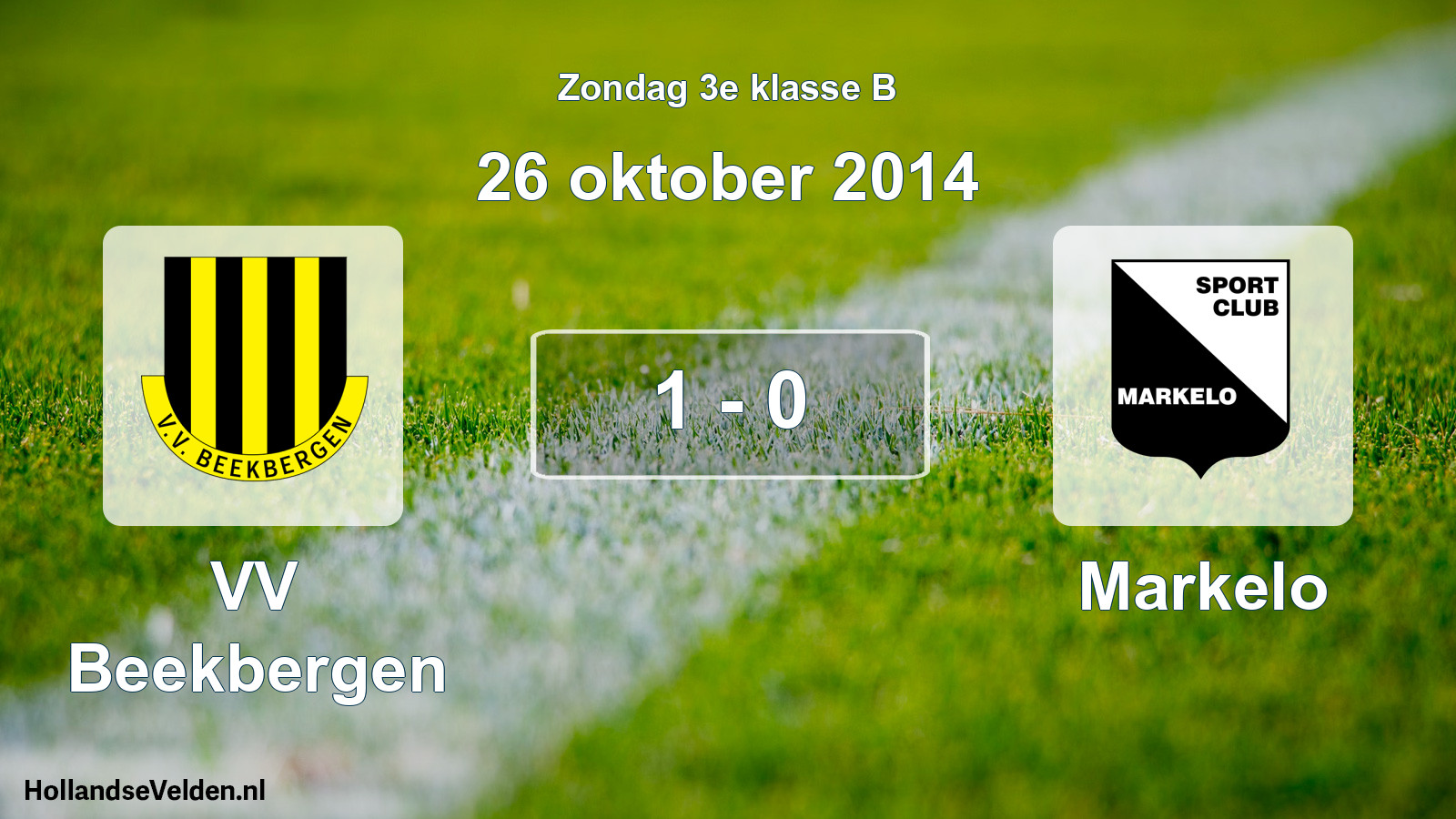 Total number of matches played: VV Beekbergen - Markelo 1 - 0 (26 October 2014)