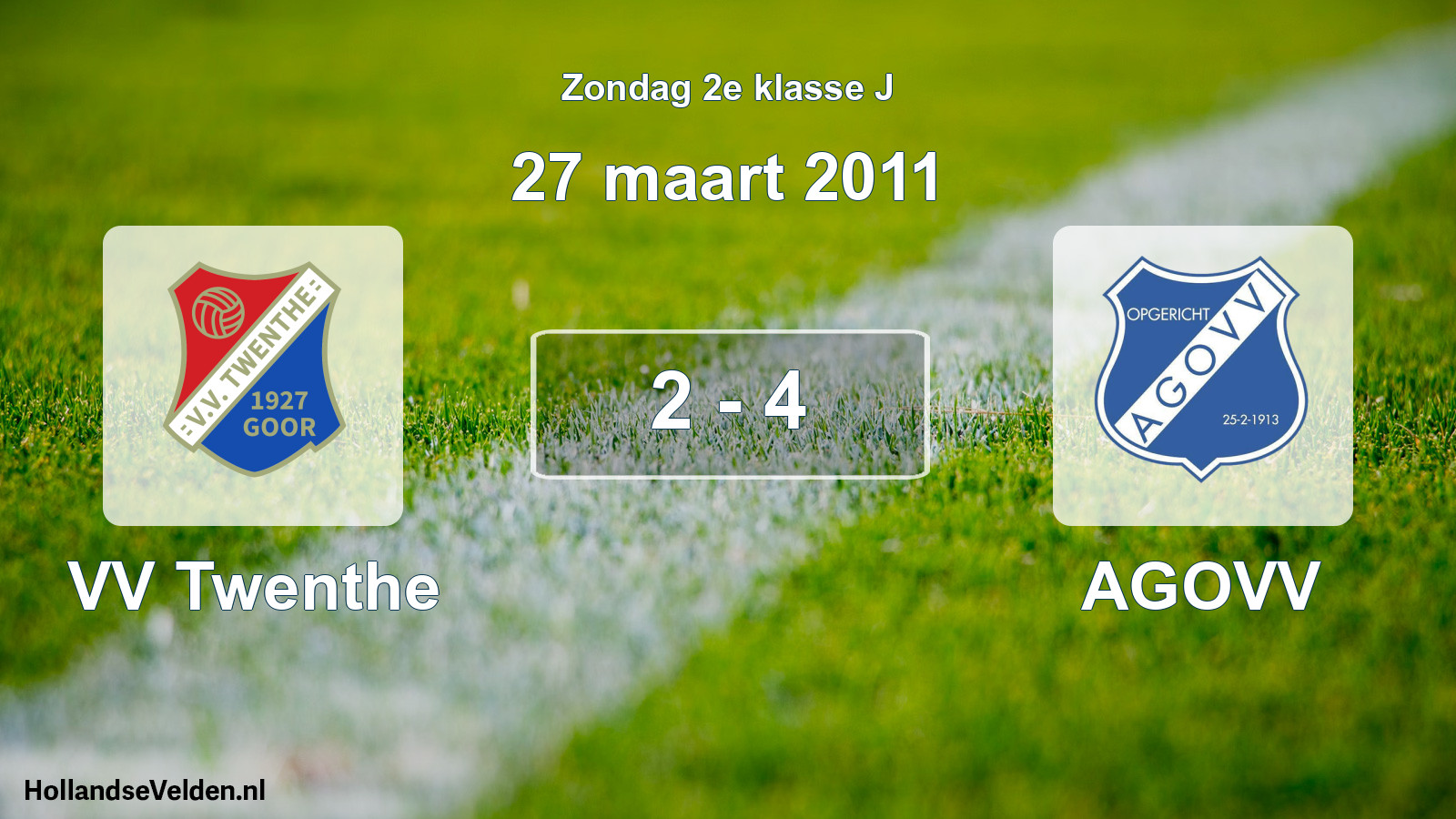 Total number of matches played: VV Twenthe - AGOVV 2 - 4 (27 March 2011)