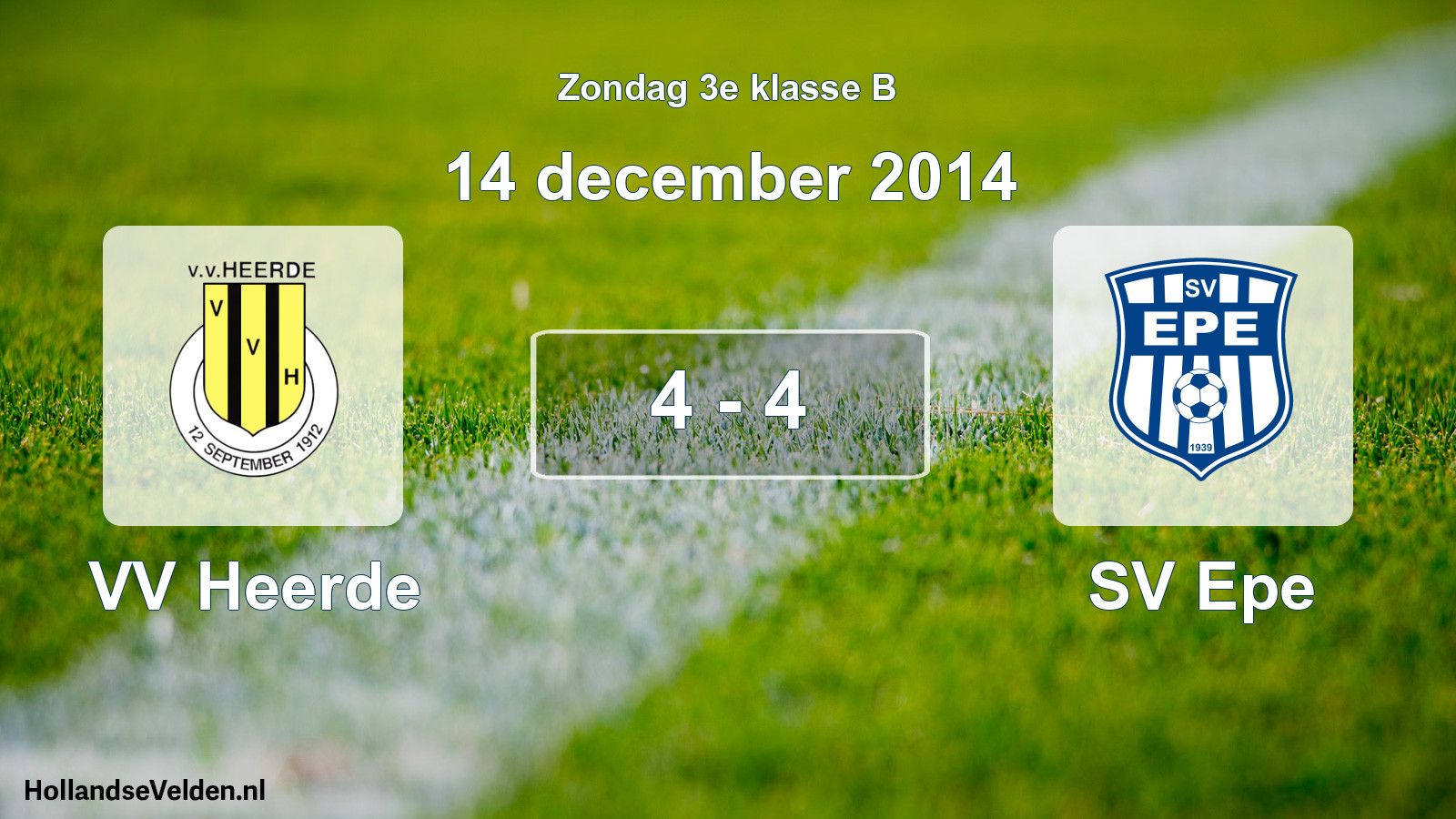 Total number of matches played: VV Heerde - SV Epe 4 - 4 (14 December 2014)