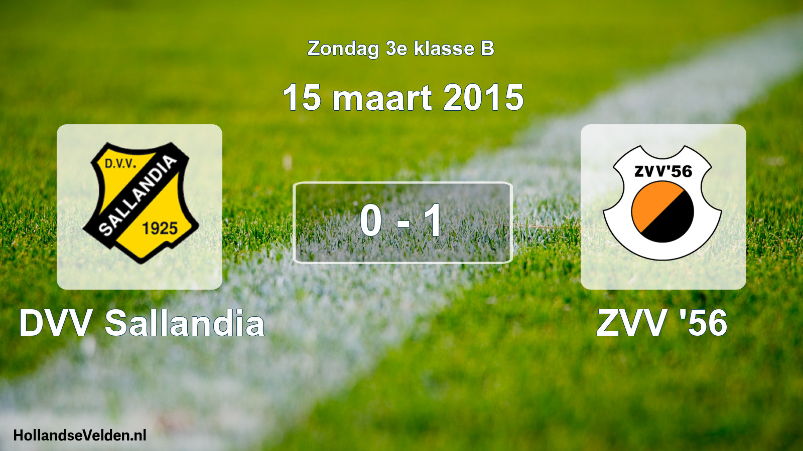 Total number of matches played: DVV Sallandia - ZVV '56 0 - 1 (15 March 2015)