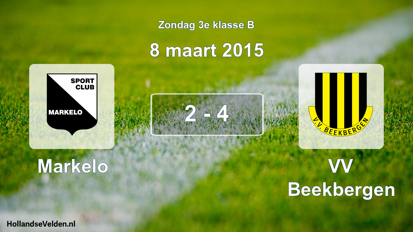 Total number of matches played: Markelo - VV Beekbergen 2 - 4 (8 March 2015)