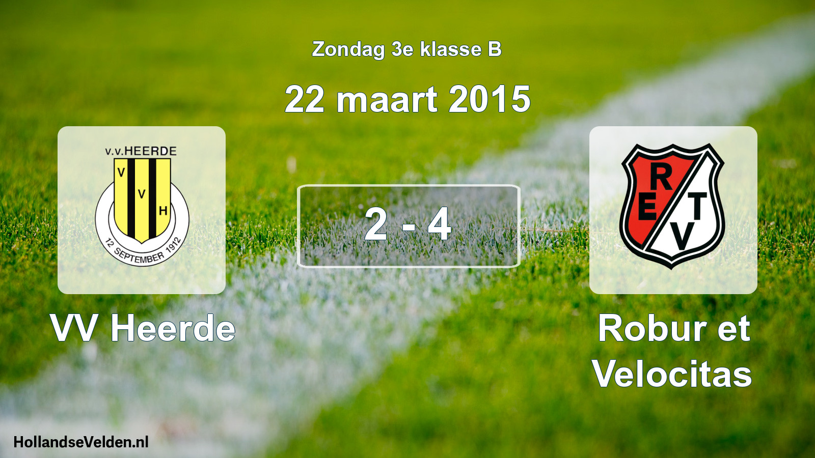 Total number of matches played: VV Heerde - Robur et Velocitas 2 - 4 (22 March 2015)