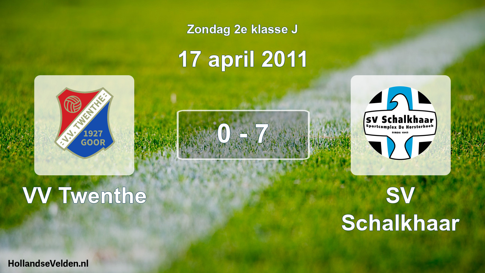 Total number of matches played: VV Twenthe - SV Schalkhaar 0 - 7 (17 April 2011)