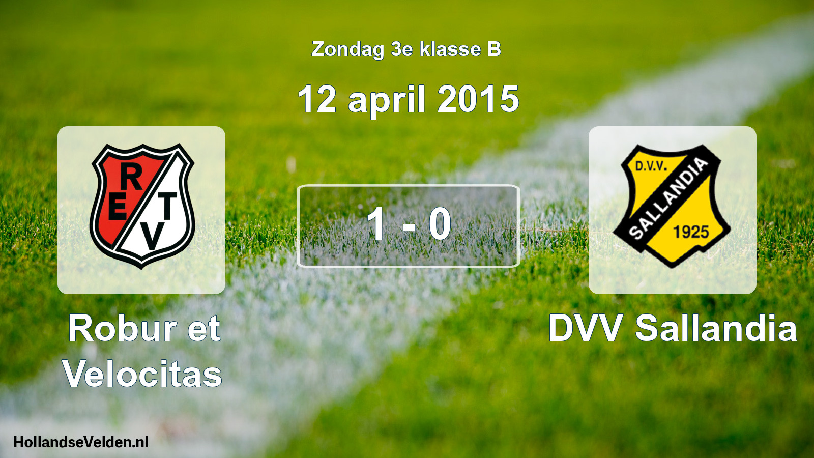 Total number of matches played: Robur et Velocitas - DVV Sallandia 1 - 0 (12 April 2015)