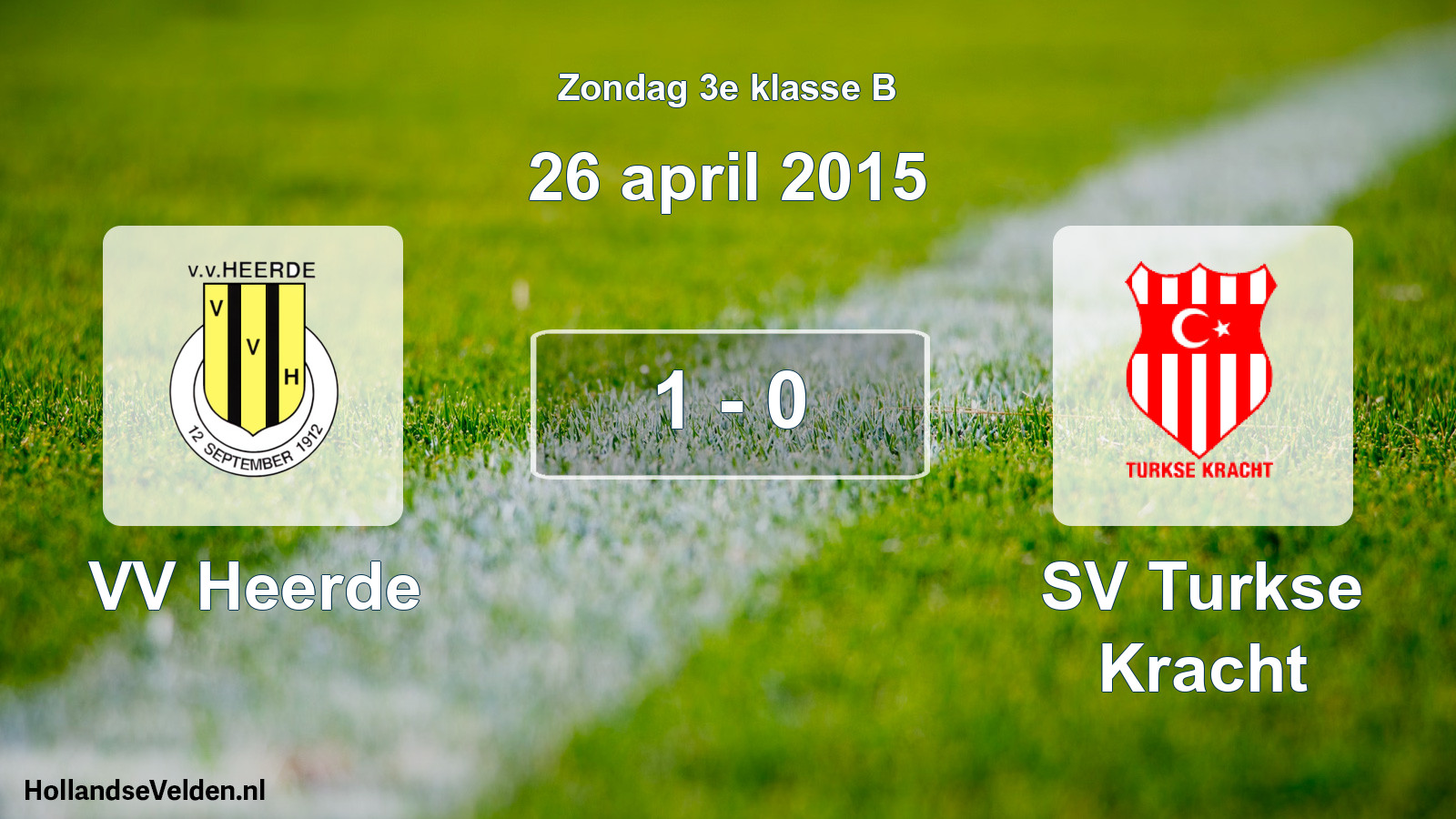 Total number of matches played: VV Heerde - SV Turkse Kracht 1 - 0 (26 April 2015)