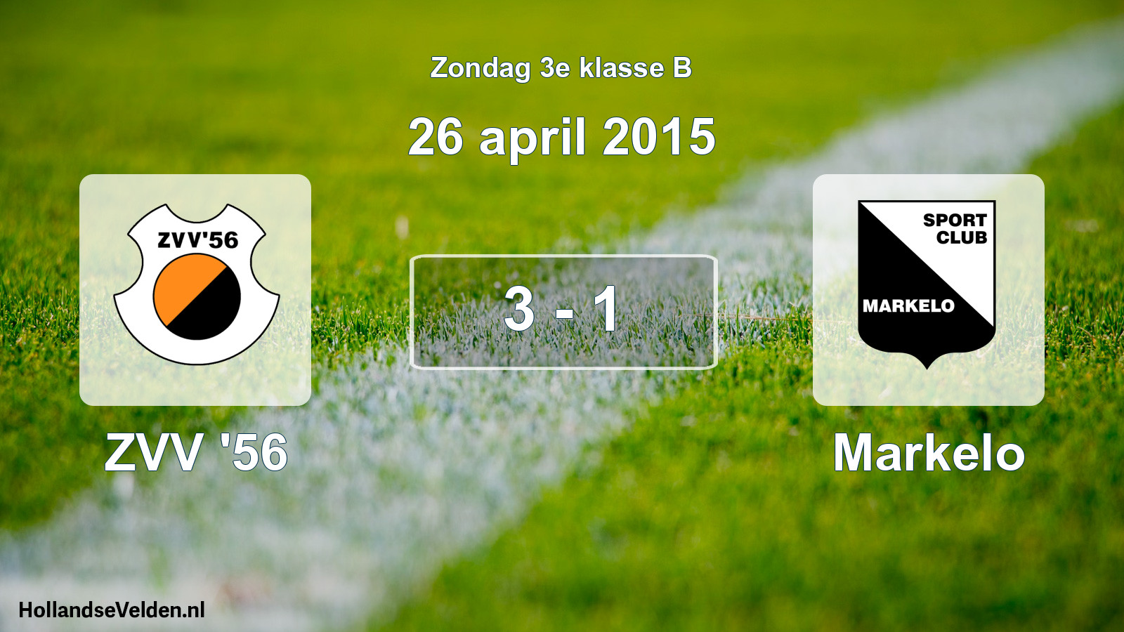 Total number of matches played: ZVV '56 - Markelo 3 - 1 (26 April 2015)