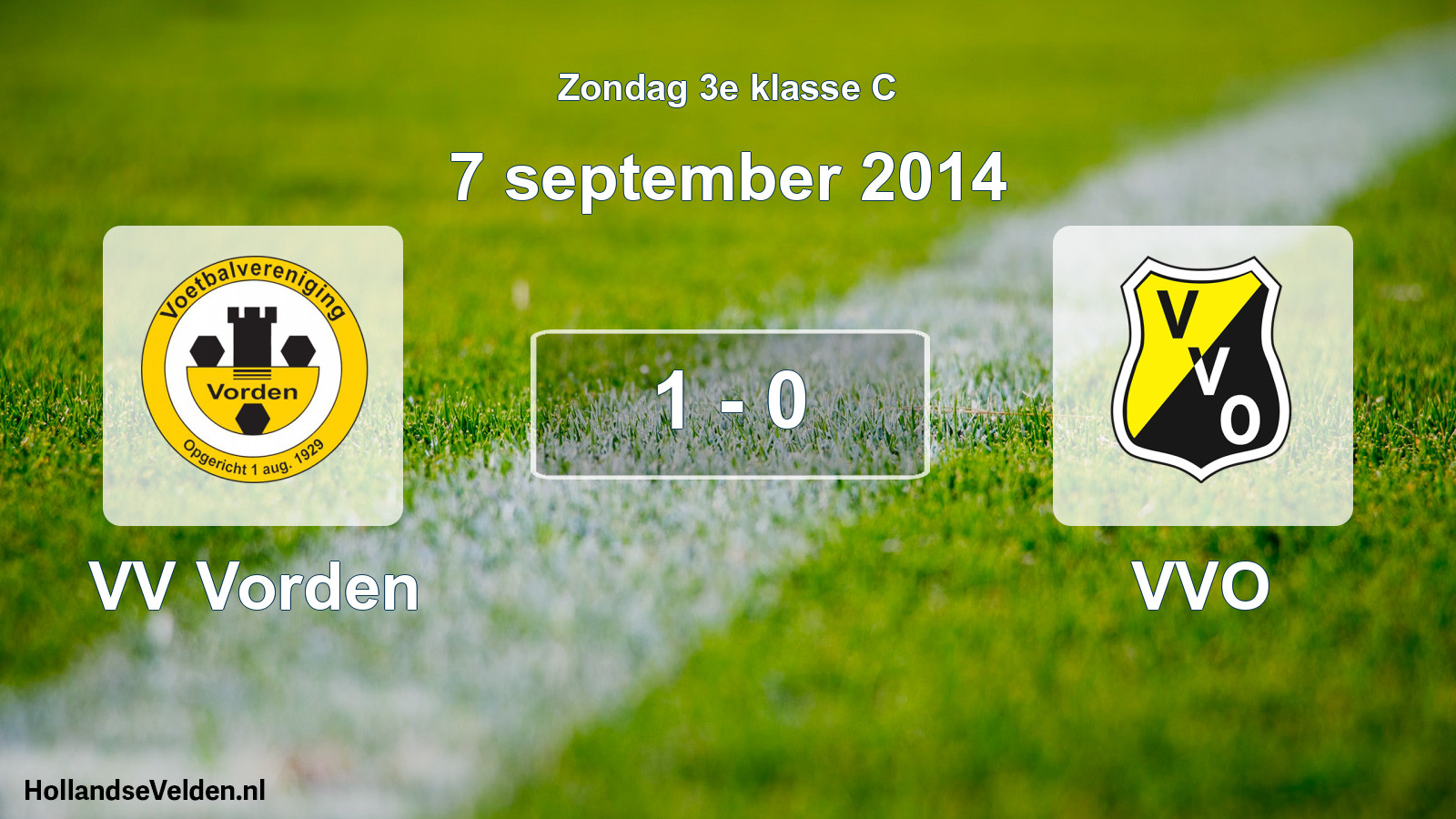 Total number of matches played: VV Vorden - VVO 1 - 0 (7 September 2014)