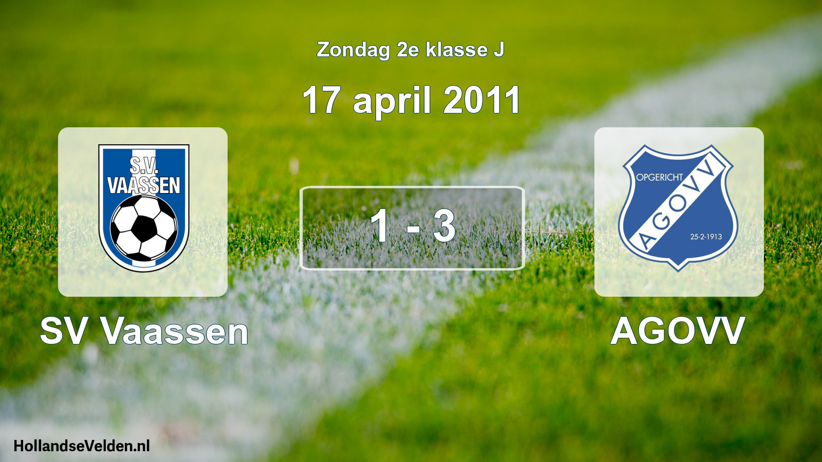 Total number of matches played: SV Vaassen - AGOVV 1 - 3 (17 April 2011)