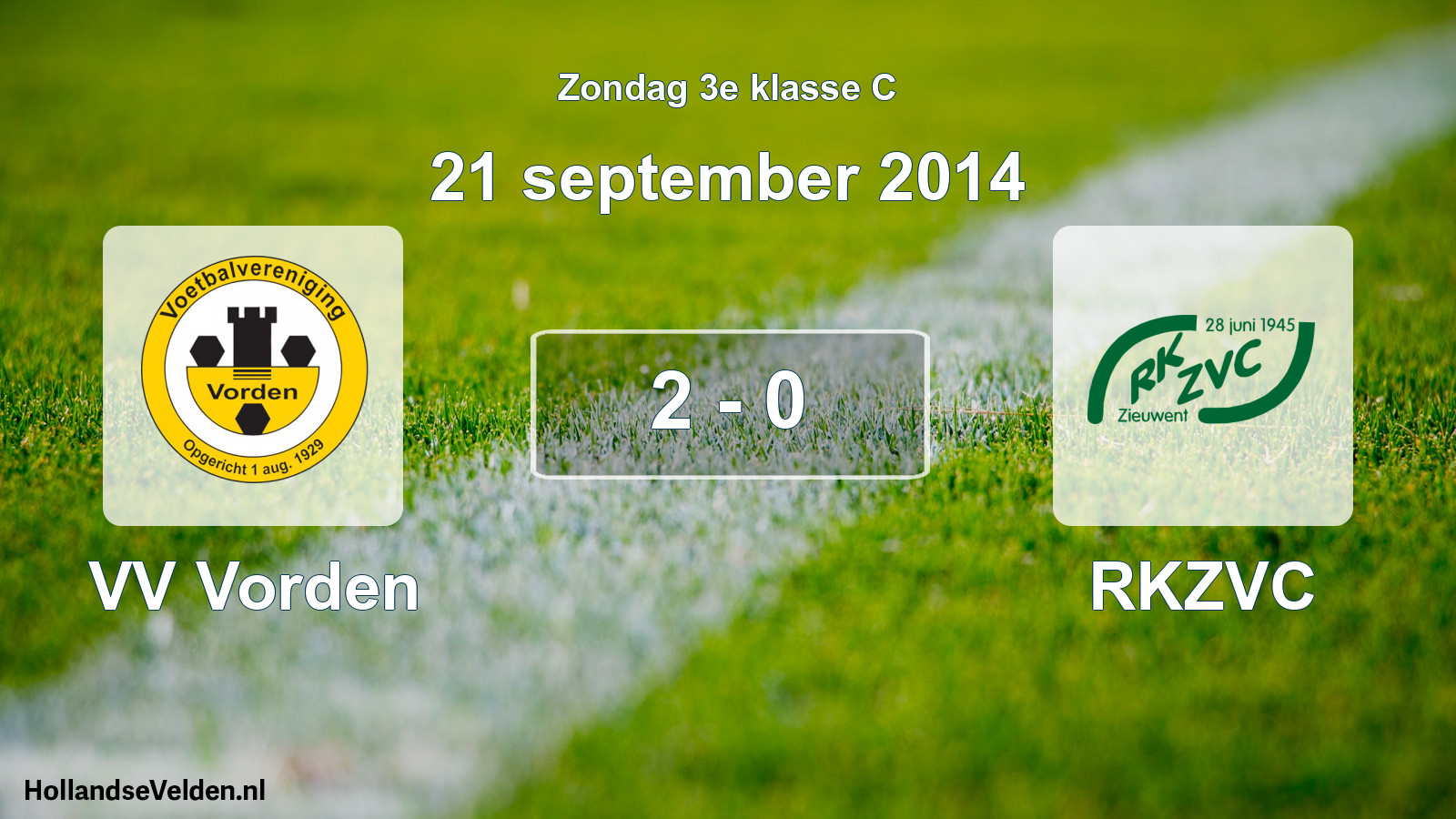 Total number of matches played: VV Vorden - RKZVC 2 - 0 (21 September 2014)