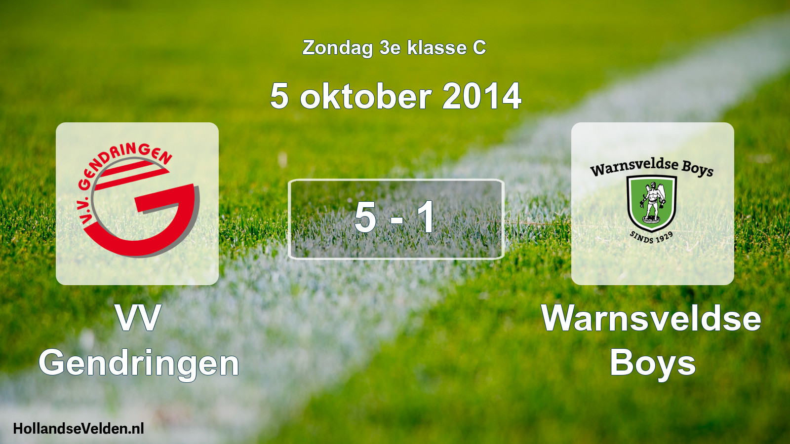 Total number of matches played: VV Gendringen - Warnsveldse Boys 5 - 1 (5 October 2014)