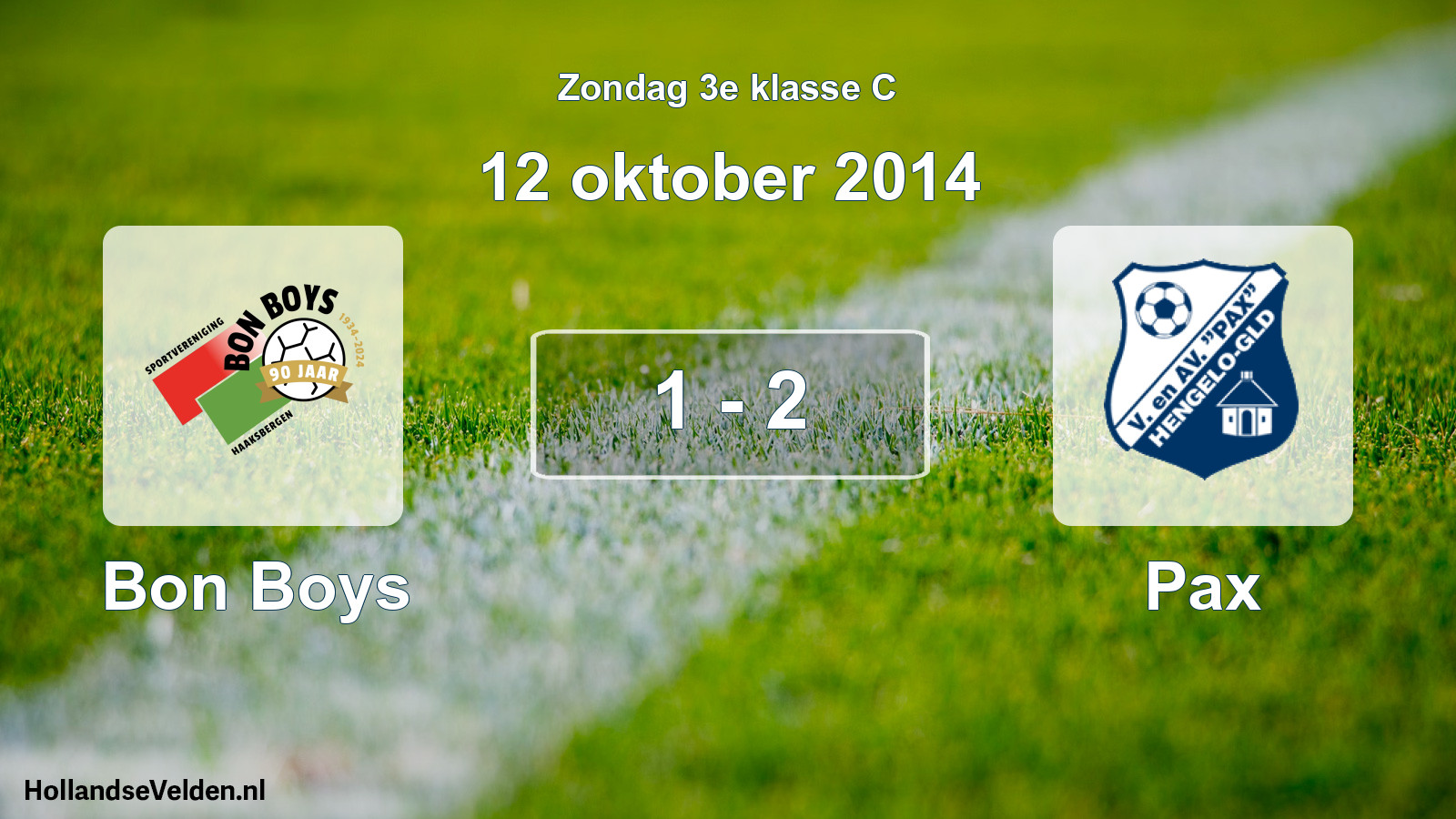 Total number of matches played: Bon Boys - Pax 1 - 2 (12 October 2014)