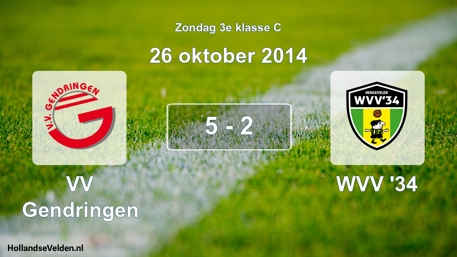 Total number of matches played: VV Gendringen - WVV '34 5 - 2 (26 October 2014)