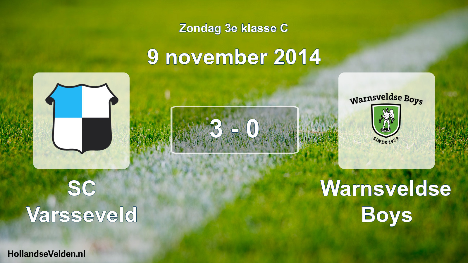 Total number of matches played: SC Varsseveld - Warnsveldse Boys 3 - 0 (9 November 2014)