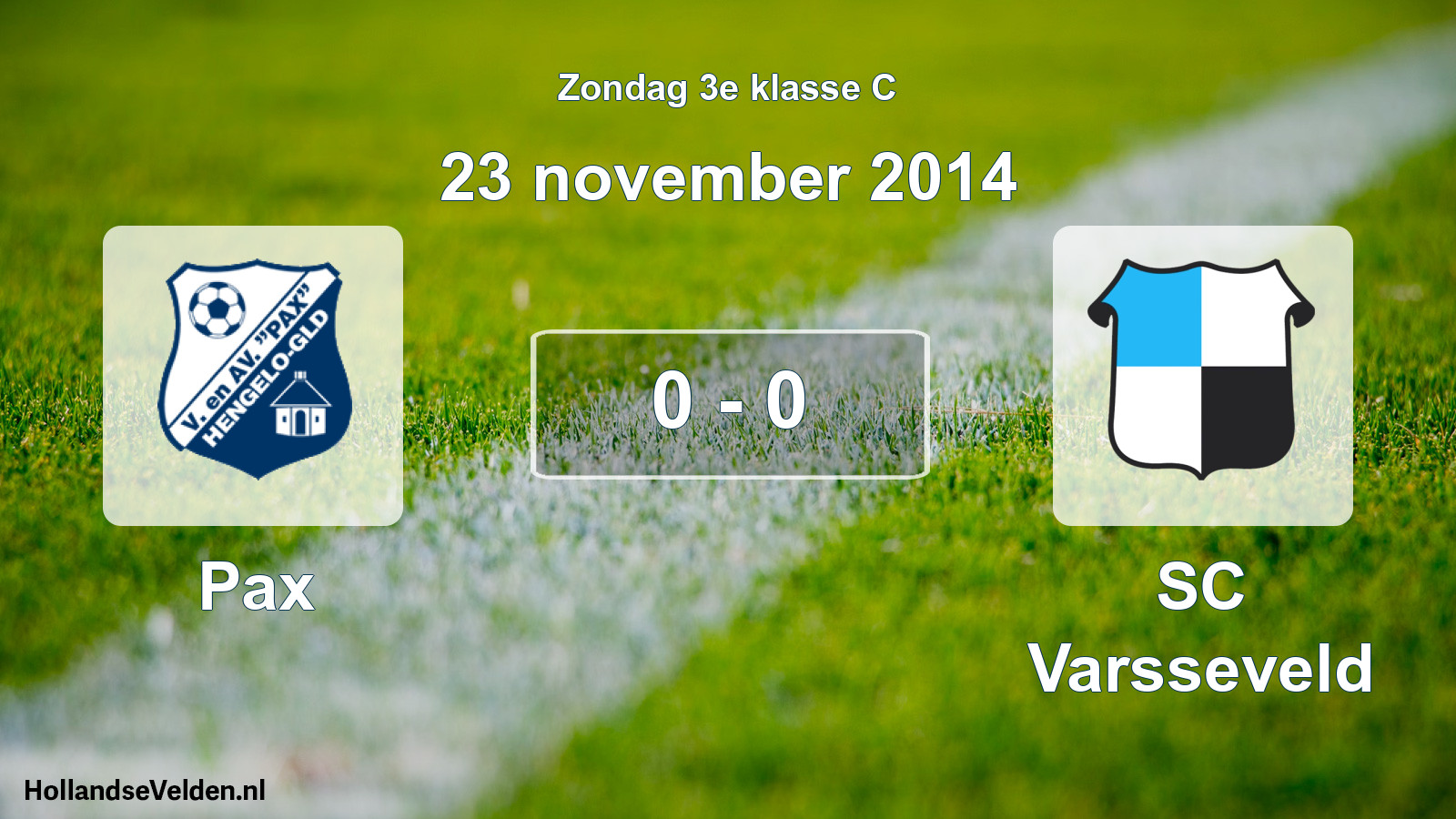 Total number of matches played: Pax - SC Varsseveld 0 - 0 (23 November 2014)