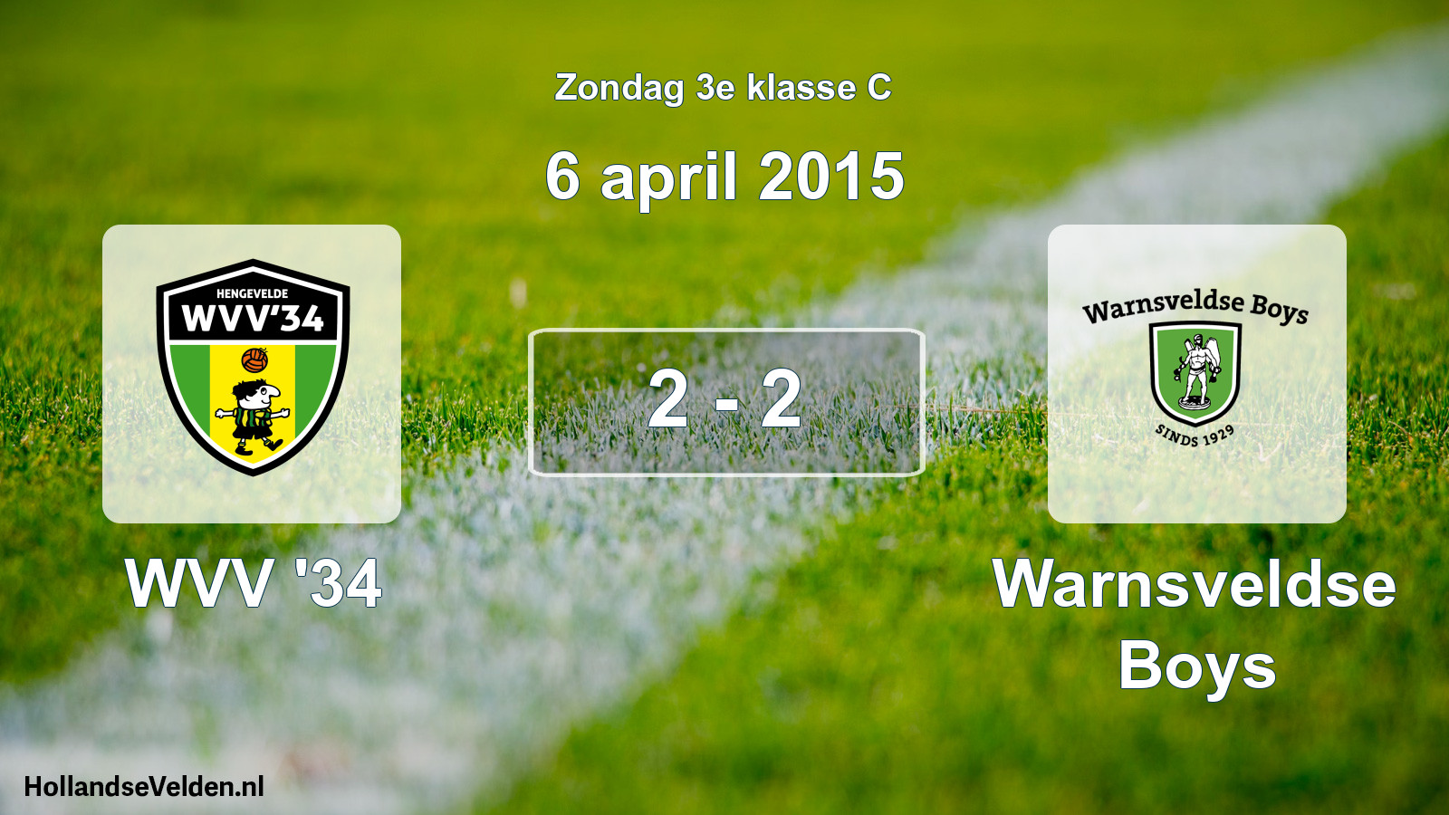 Total number of matches played: WVV '34 - Warnsveldse Boys 2 - 2 (6 April 2015)