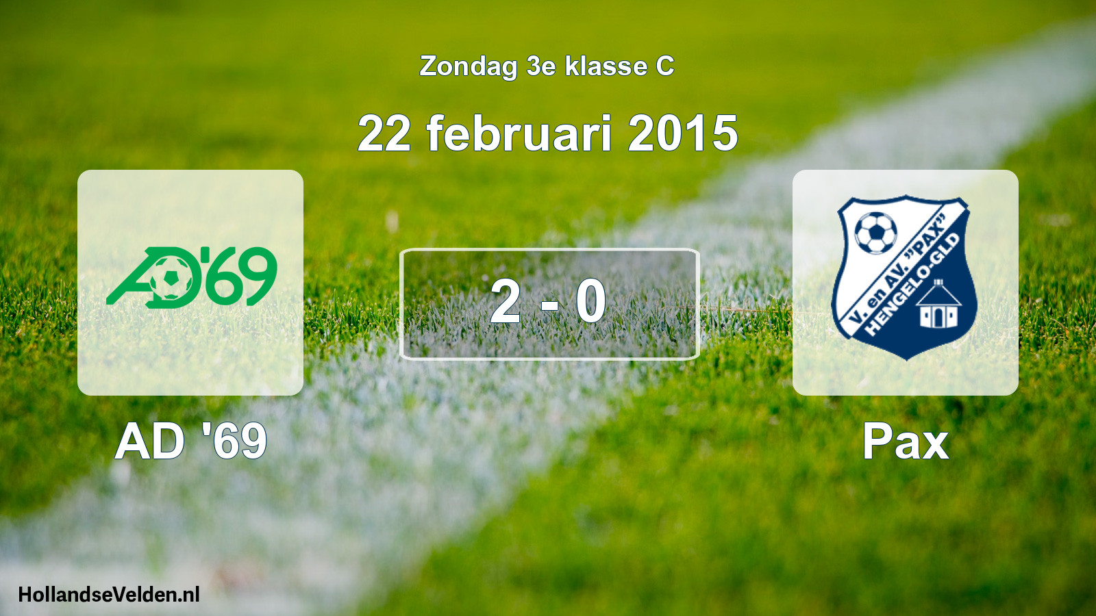 Total number of matches played: AD '69 - Pax 2 - 0 (22 February 2015)