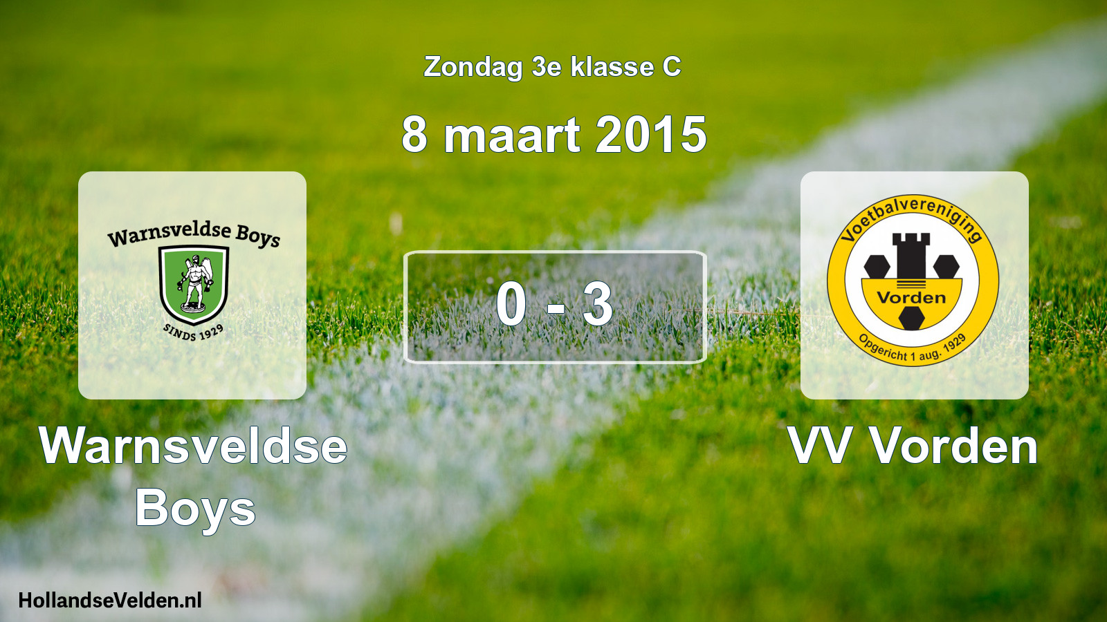 Total number of matches played: Warnsveldse Boys - VV Vorden 0 - 3 (8 March 2015)