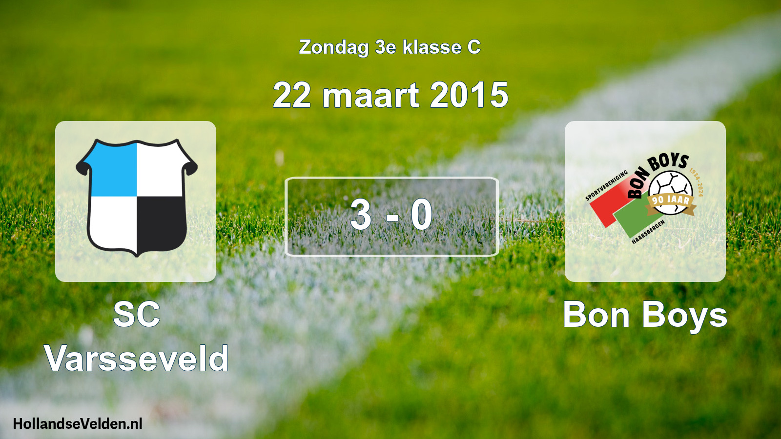 Gespeelde wedstrijd: SC Varsseveld - Bon Boys 3 - 0 (22 maart 2015)