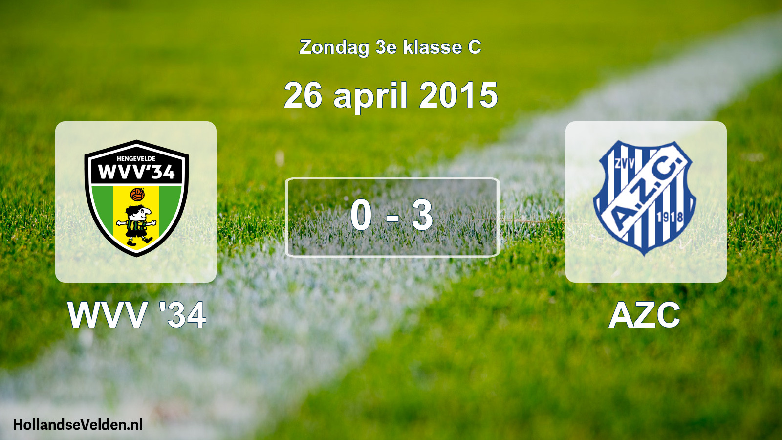 Total number of matches played: WVV '34 - AZC 0 - 3 (26 April 2015)