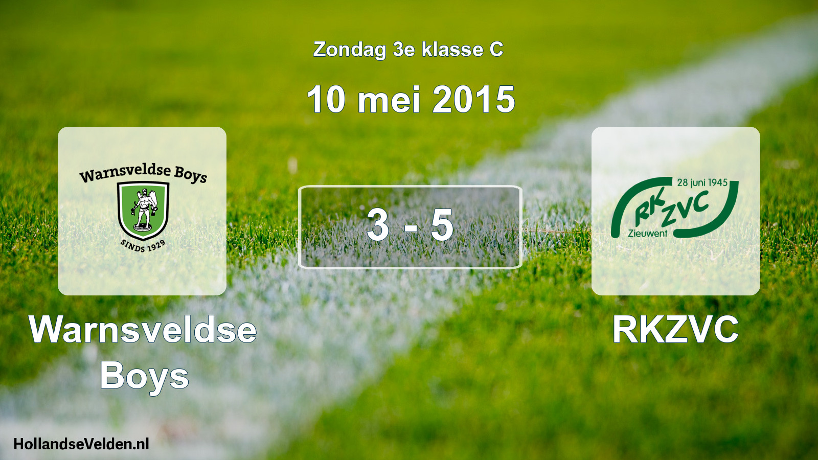 Total number of matches played: Warnsveldse Boys - RKZVC 3 - 5 (10 May 2015)