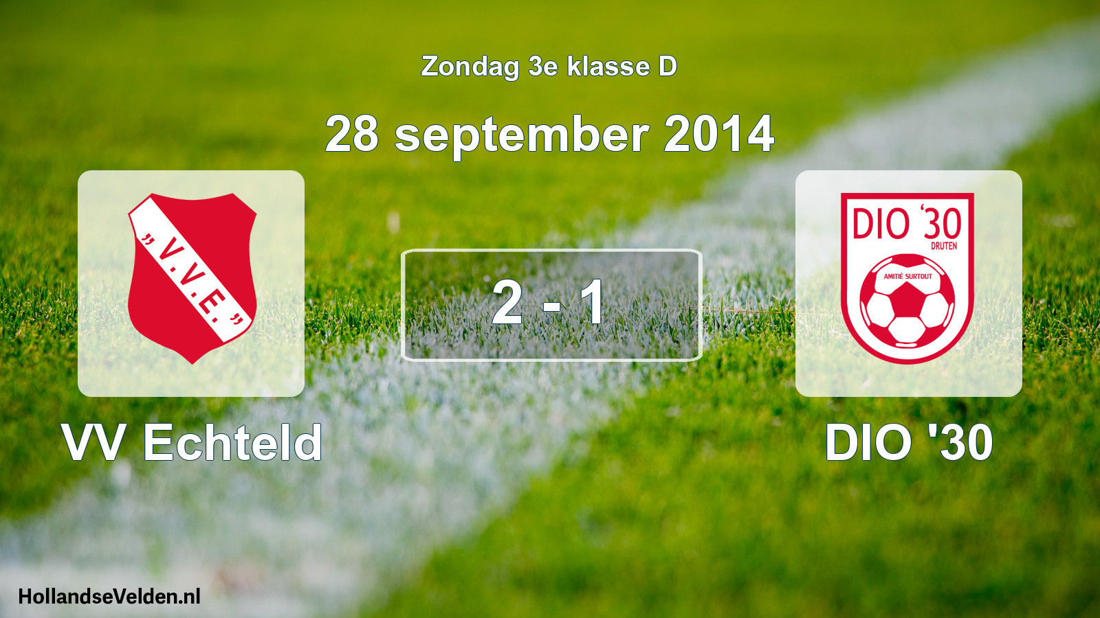 Total number of matches played: VV Echteld - DIO '30 2 - 1 (28 September 2014)