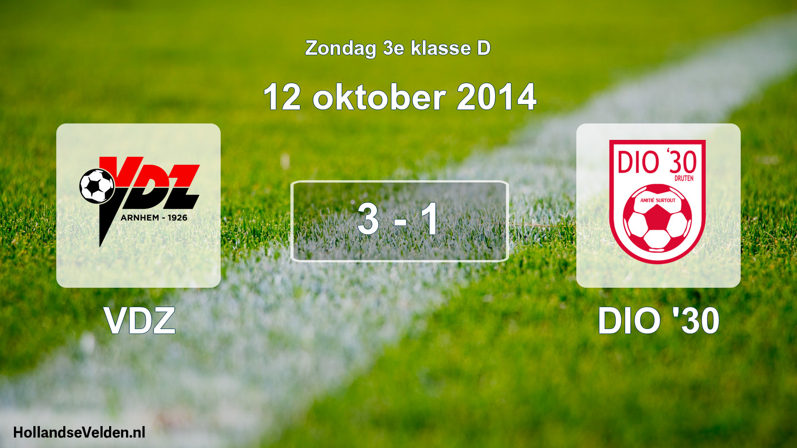 Total number of matches played: VDZ - DIO '30 3 - 1 (12 October 2014)