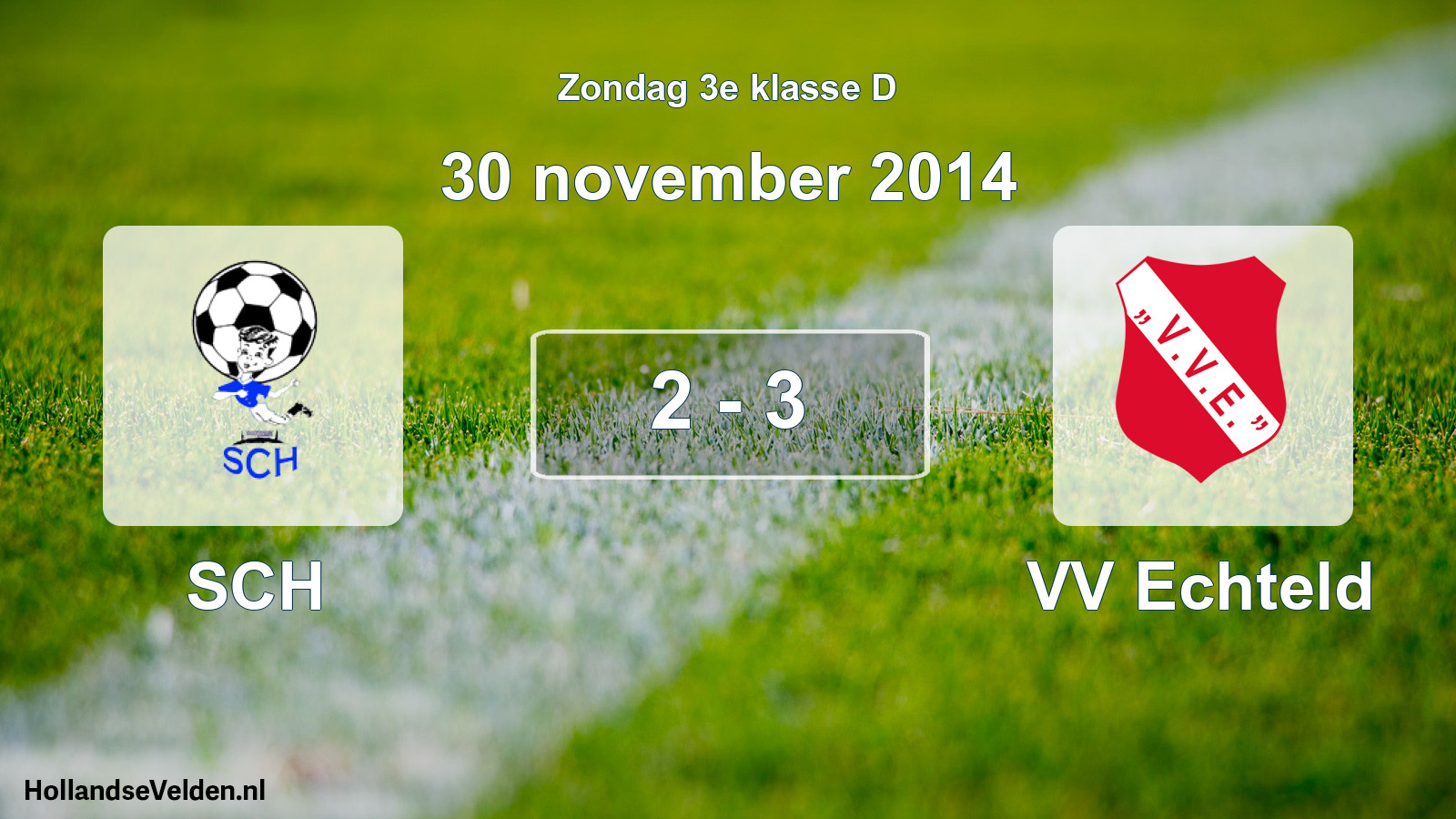 Total number of matches played: SCH - VV Echteld 2 - 3 (30 November 2014)
