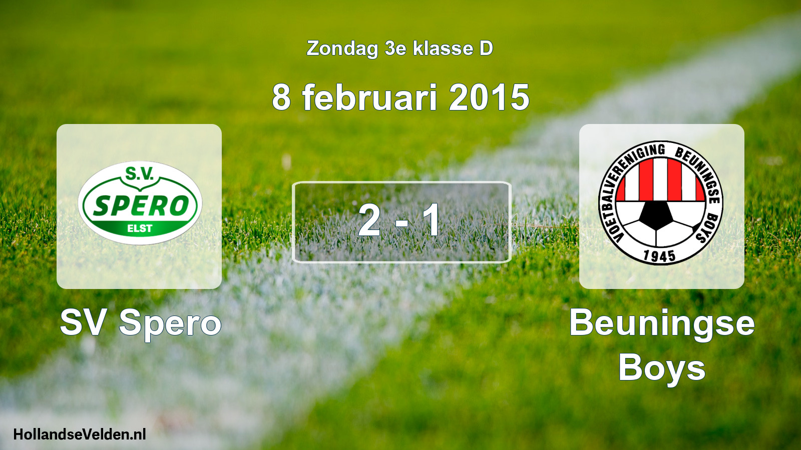 Total number of matches played: SV Spero - Beuningse Boys 2 - 1 (8 February 2015)