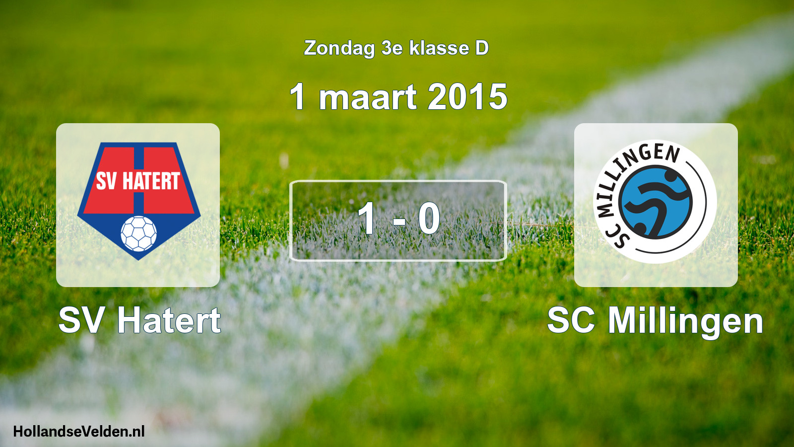 Total number of matches played: SV Hatert - SC Millingen 1 - 0 (1 March 2015)