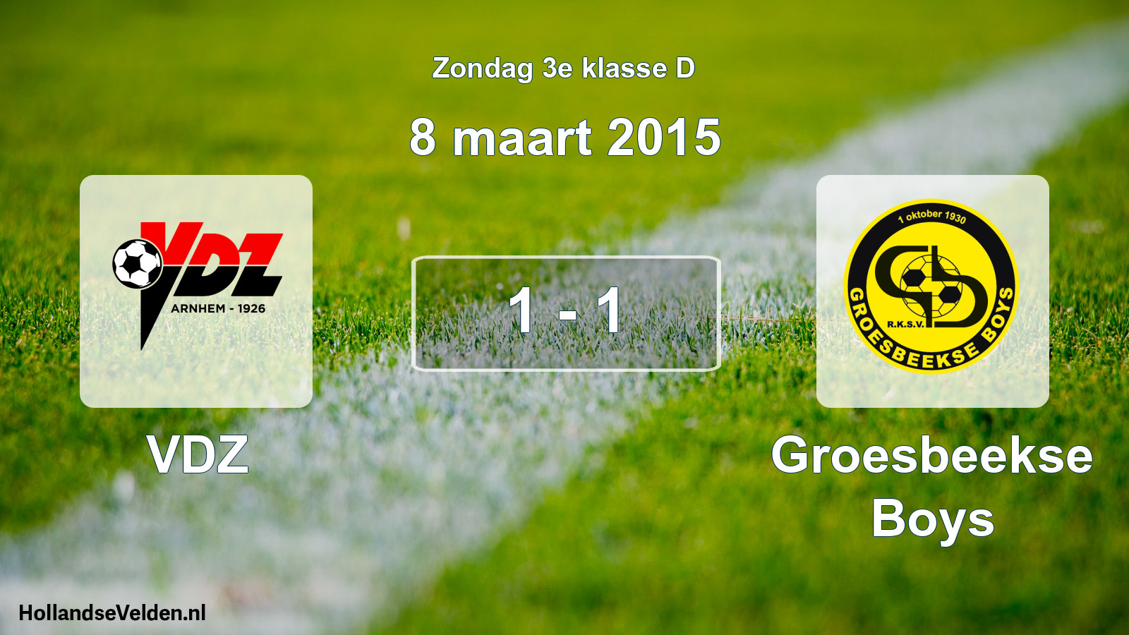 Total number of matches played: VDZ - Groesbeekse Boys 1 - 1 (8 March 2015)