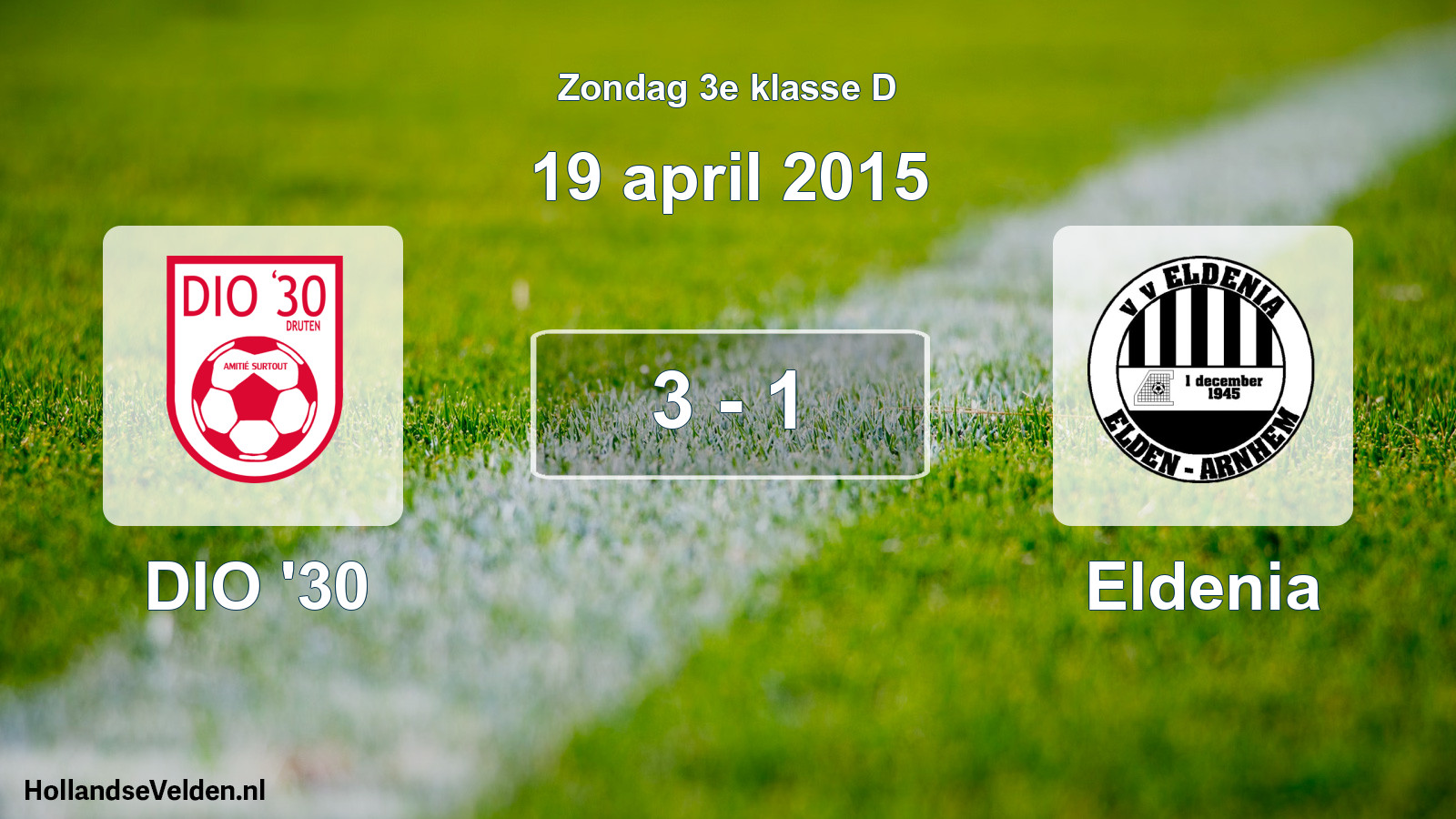 Total number of matches played: DIO '30 - Eldenia 3 - 1 (19 April 2015)