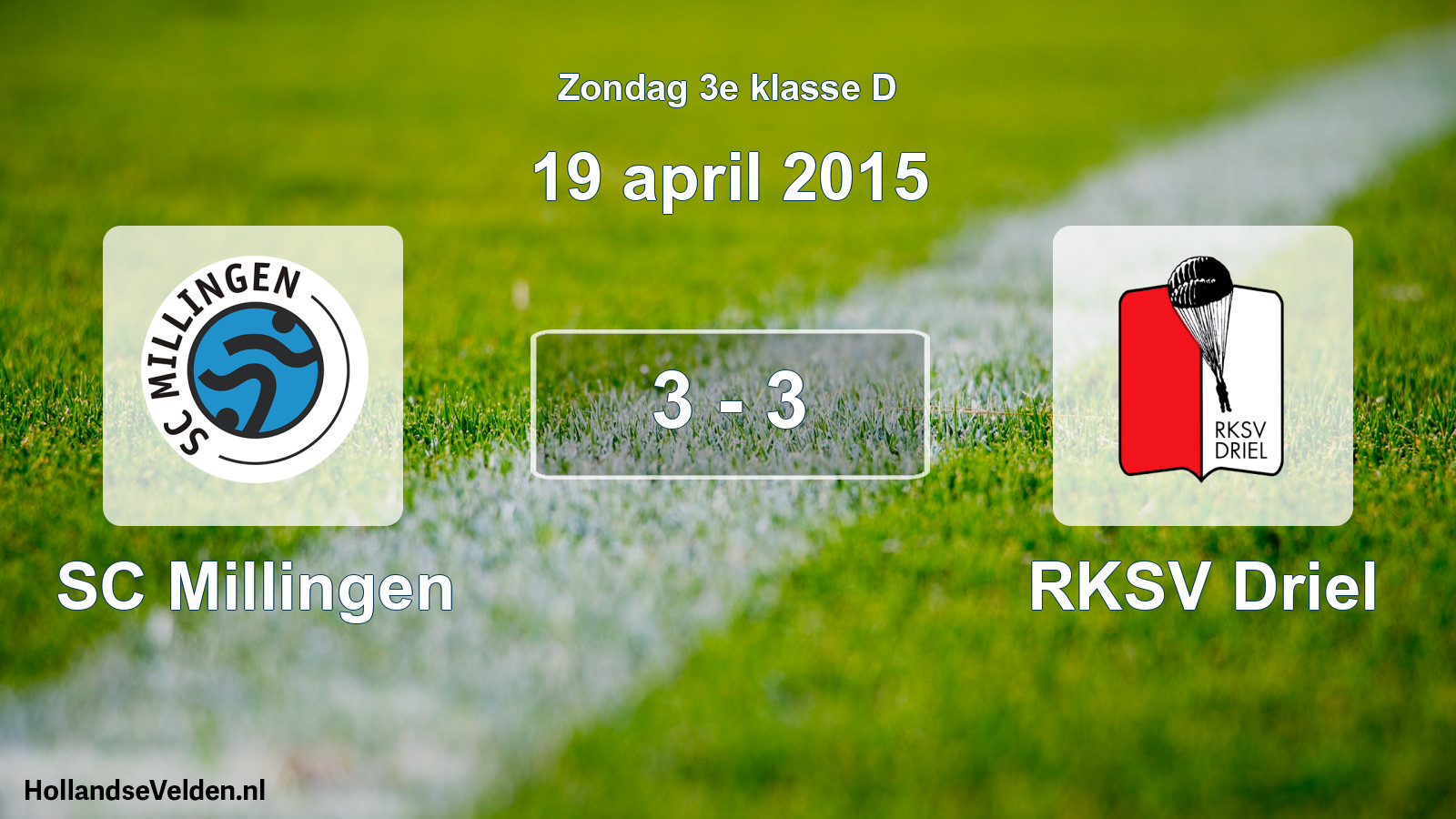 Total number of matches played: SC Millingen - RKSV Driel 3 - 3 (19 April 2015)