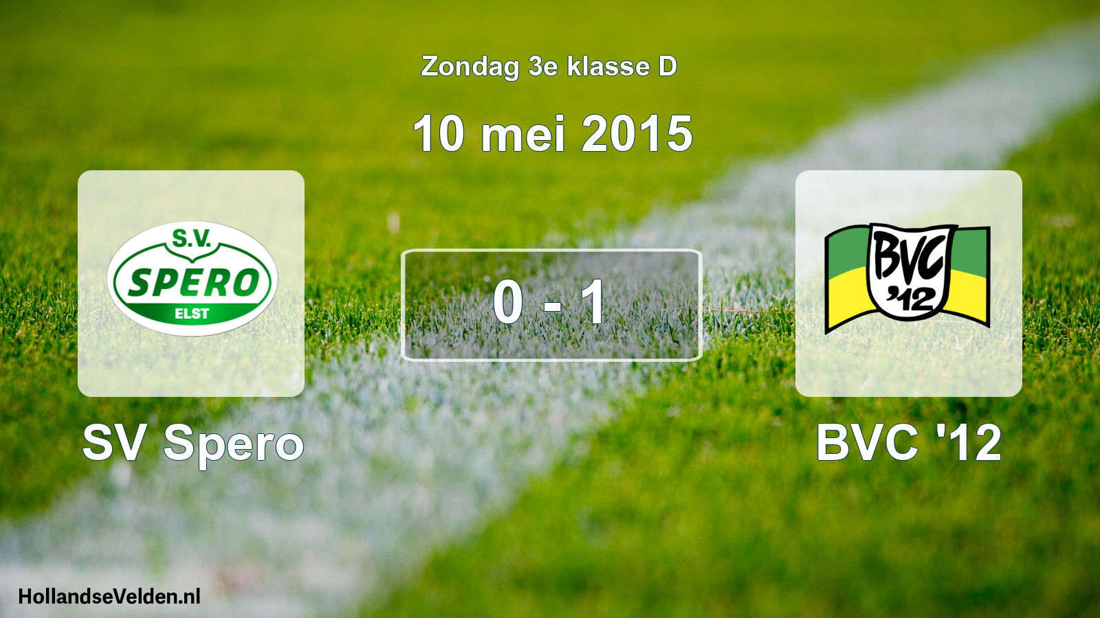 Total number of matches played: SV Spero - BVC '12 0 - 1 (10 May 2015)