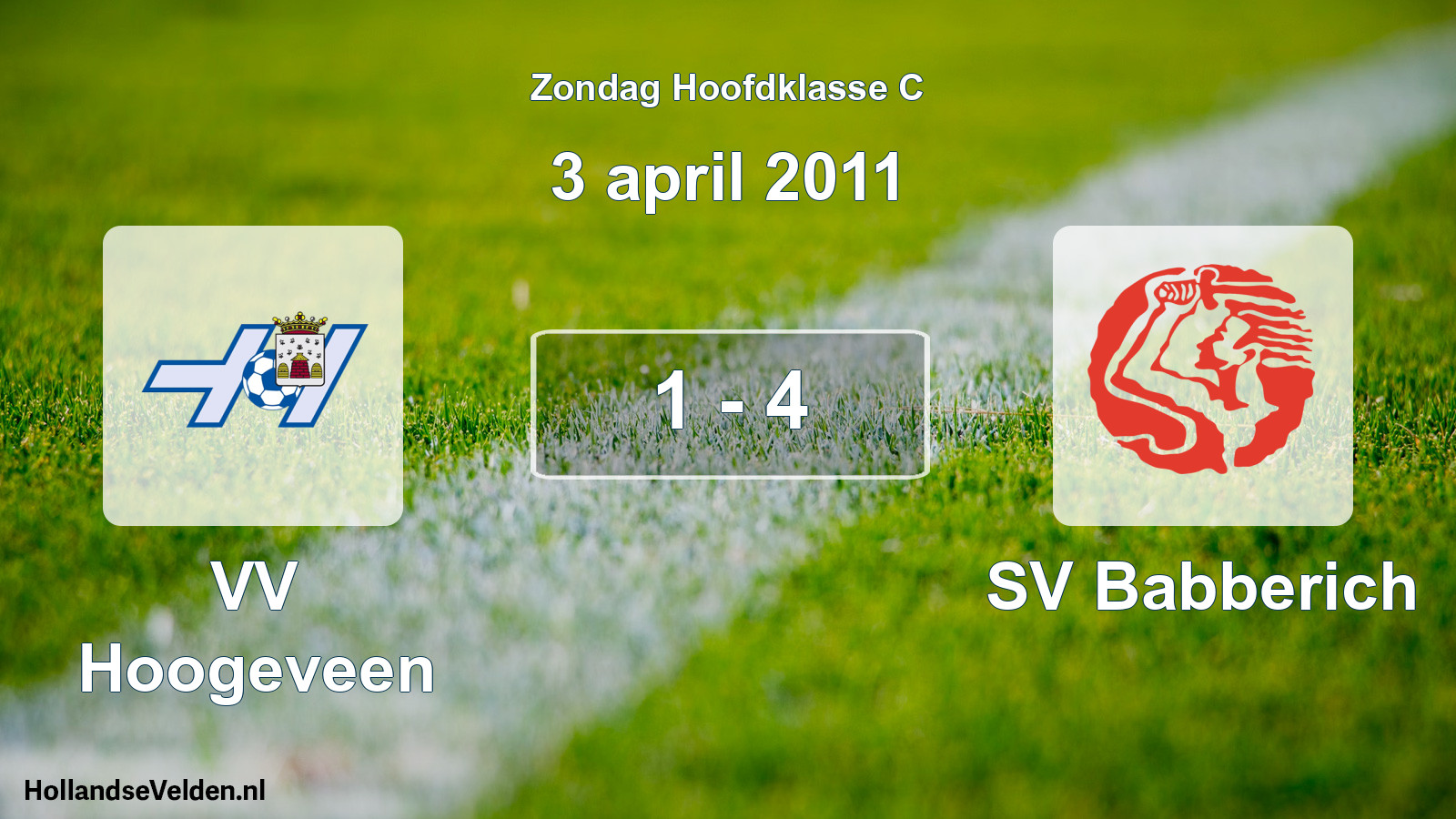 Total number of matches played: VV Hoogeveen - SV Babberich 1 - 4 (3 April 2011)