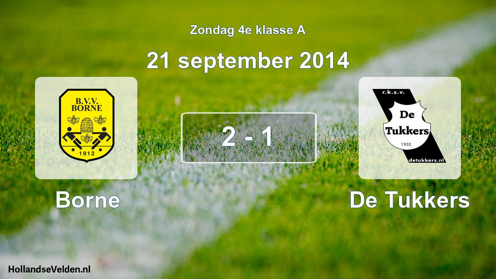 Total number of matches played: Borne - De Tukkers 2 - 1 (21 September 2014)
