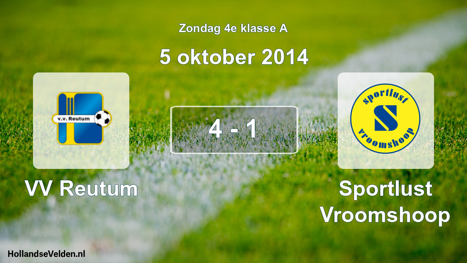 Total number of matches played: VV Reutum - Sportlust Vroomshoop 4 - 1 (5 October 2014)