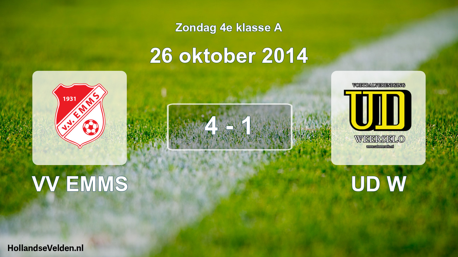 Total number of matches played: VV EMMS - UD W 4 - 1 (26 October 2014)