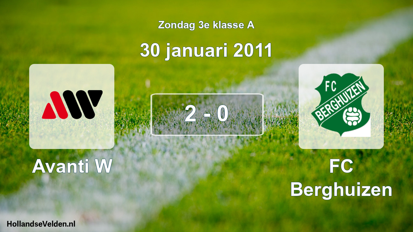 Total number of matches played: Avanti W - FC Berghuizen 2 - 0 (30 January 2011)