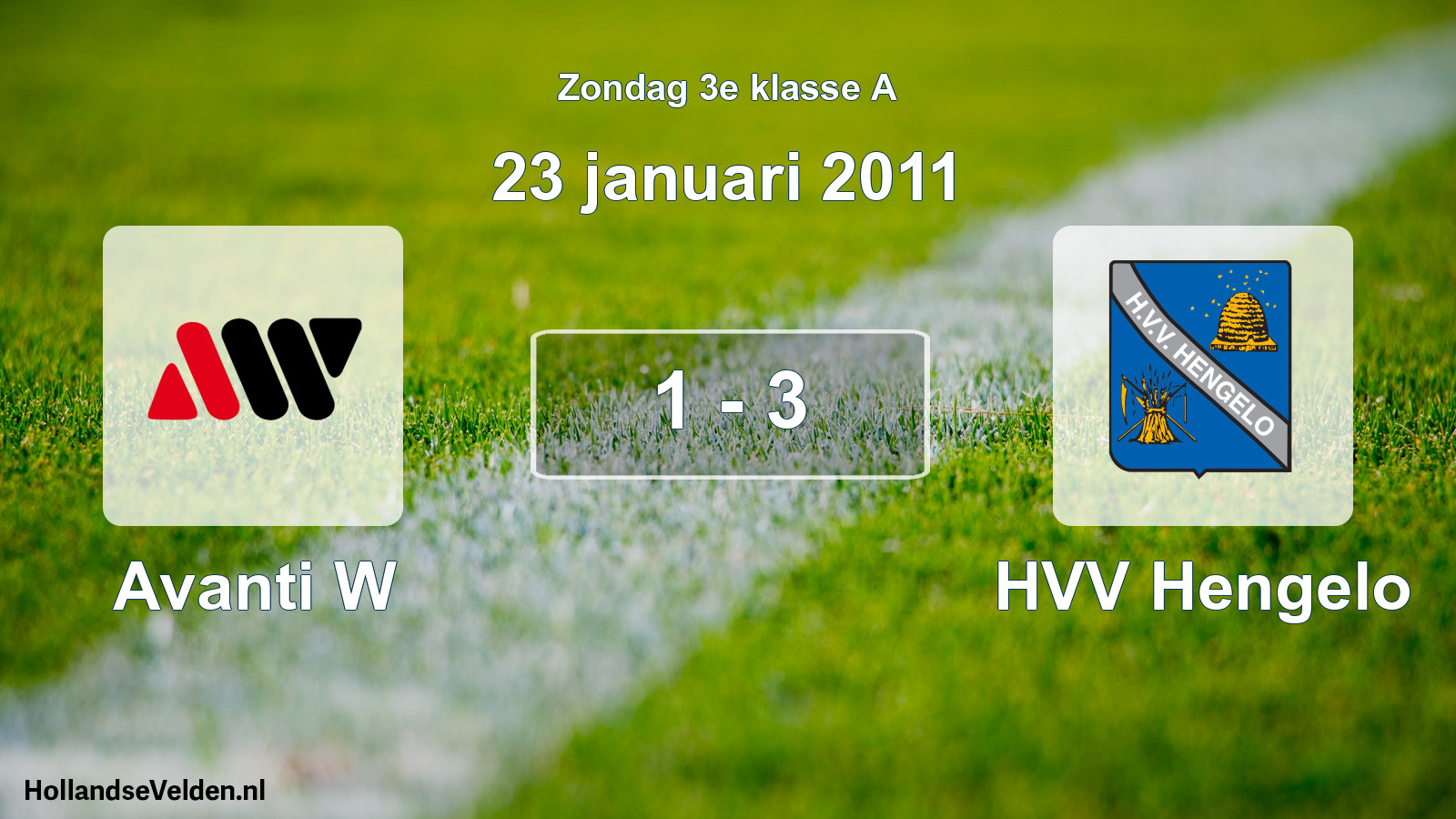 Total number of matches played: Avanti W - HVV Hengelo 1 - 3 (23 January 2011)