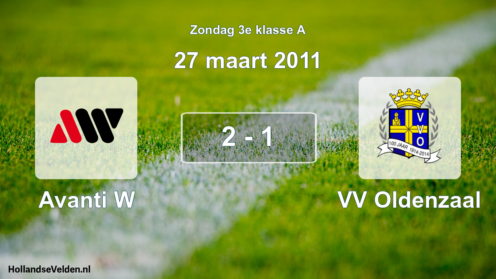 Total number of matches played: Avanti W - VV Oldenzaal 2 - 1 (27 March 2011)