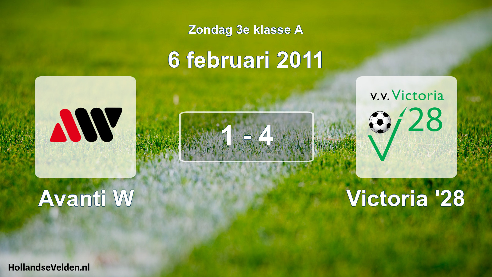 Total number of matches played: Avanti W - Victoria '28 1 - 4 (6 February 2011)