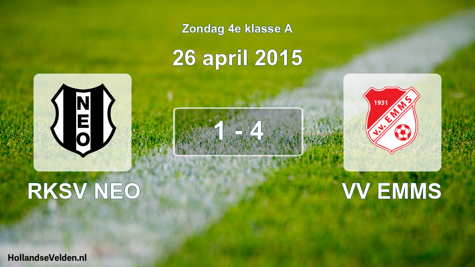 Total number of matches played: RKSV NEO - VV EMMS 1 - 4 (26 April 2015)