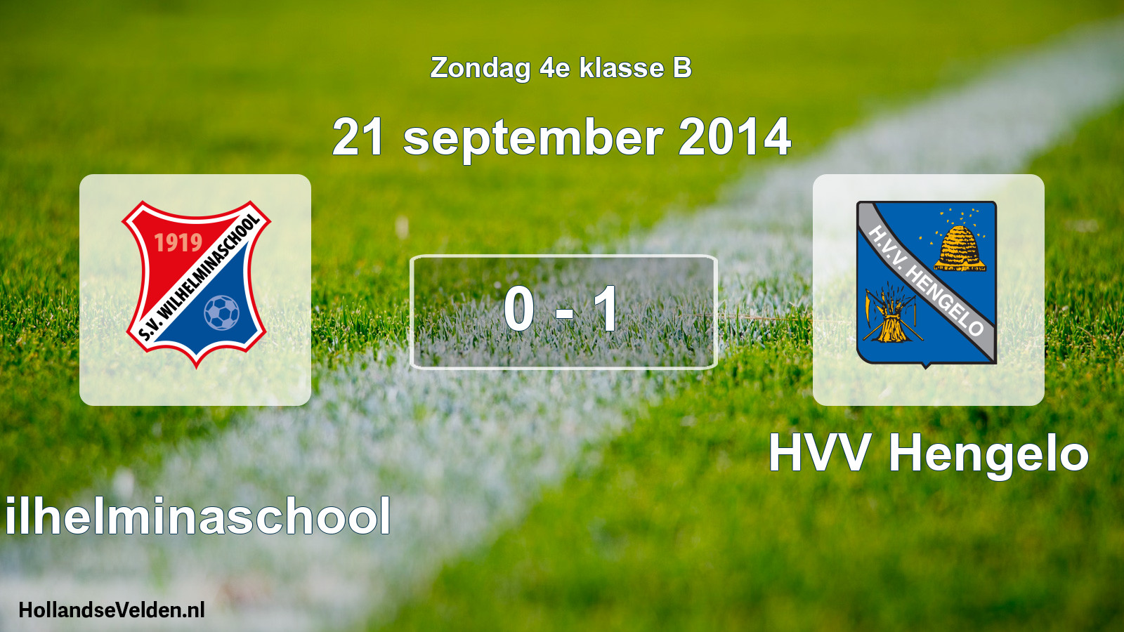 Total number of matches played: Wilhelminaschool - HVV Hengelo 0 - 1 (21 September 2014)