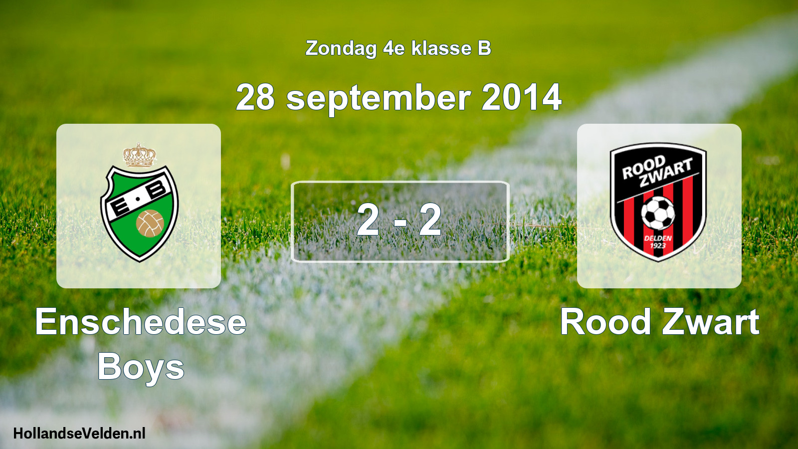 Total number of matches played: Enschedese Boys - Rood Zwart 2 - 2 (28 September 2014)