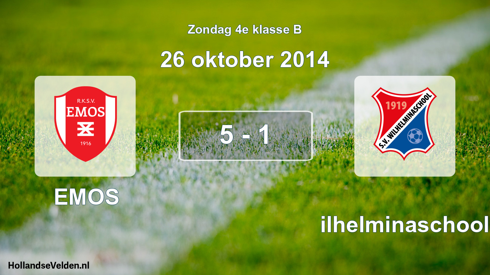 Total number of matches played: EMOS - Wilhelminaschool 5 - 1 (26 October 2014)