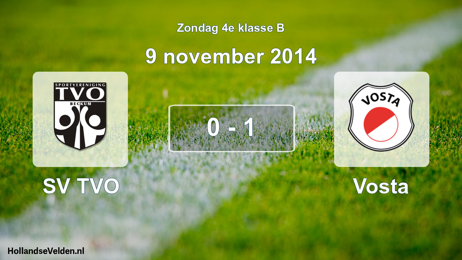 Total number of matches played: SV TVO - Vosta 0 - 1 (9 November 2014)