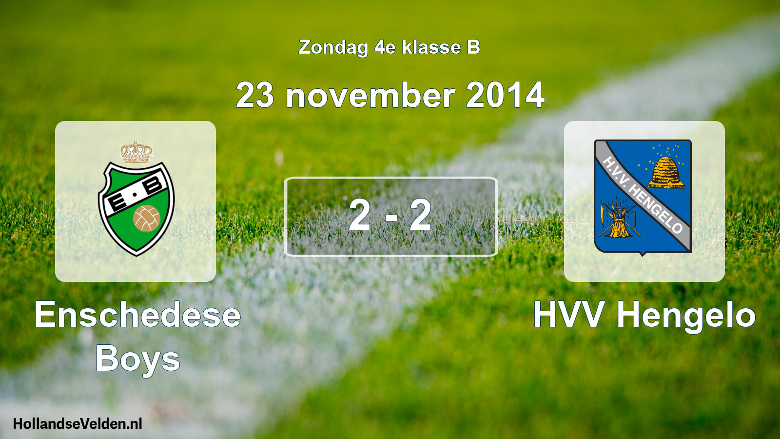 Total number of matches played: Enschedese Boys - HVV Hengelo 2 - 2 (23 November 2014)
