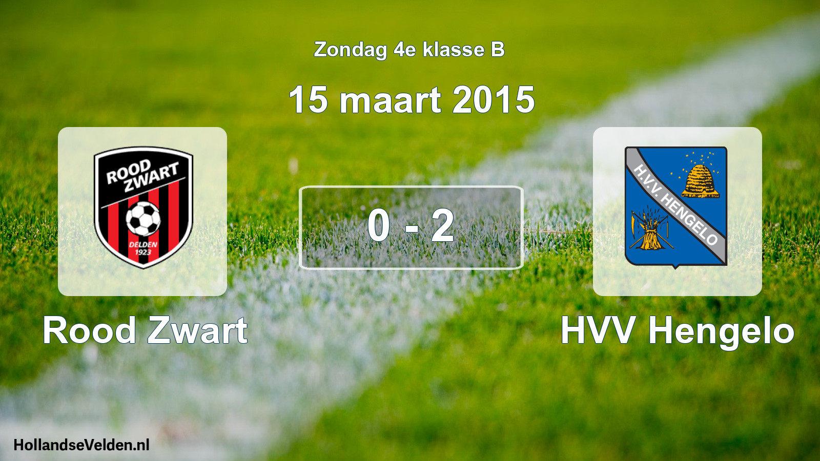 Total number of matches played: Rood Zwart - HVV Hengelo 0 - 2 (15 March 2015)