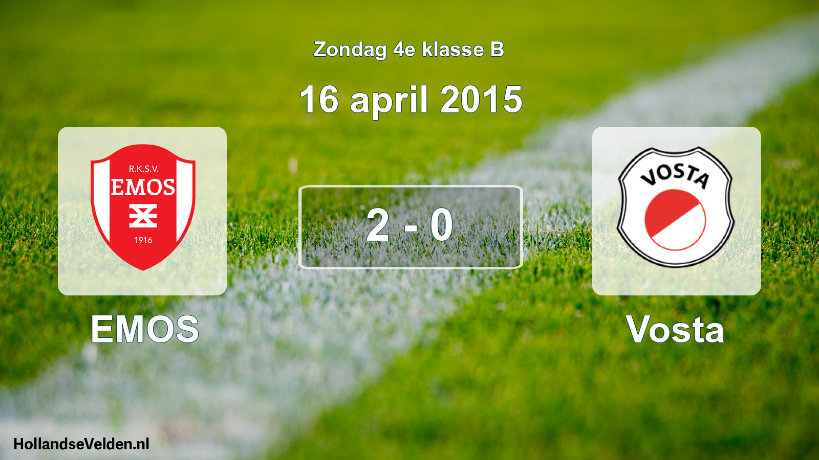 Total number of matches played: EMOS - Vosta 2 - 0 (16 April 2015)