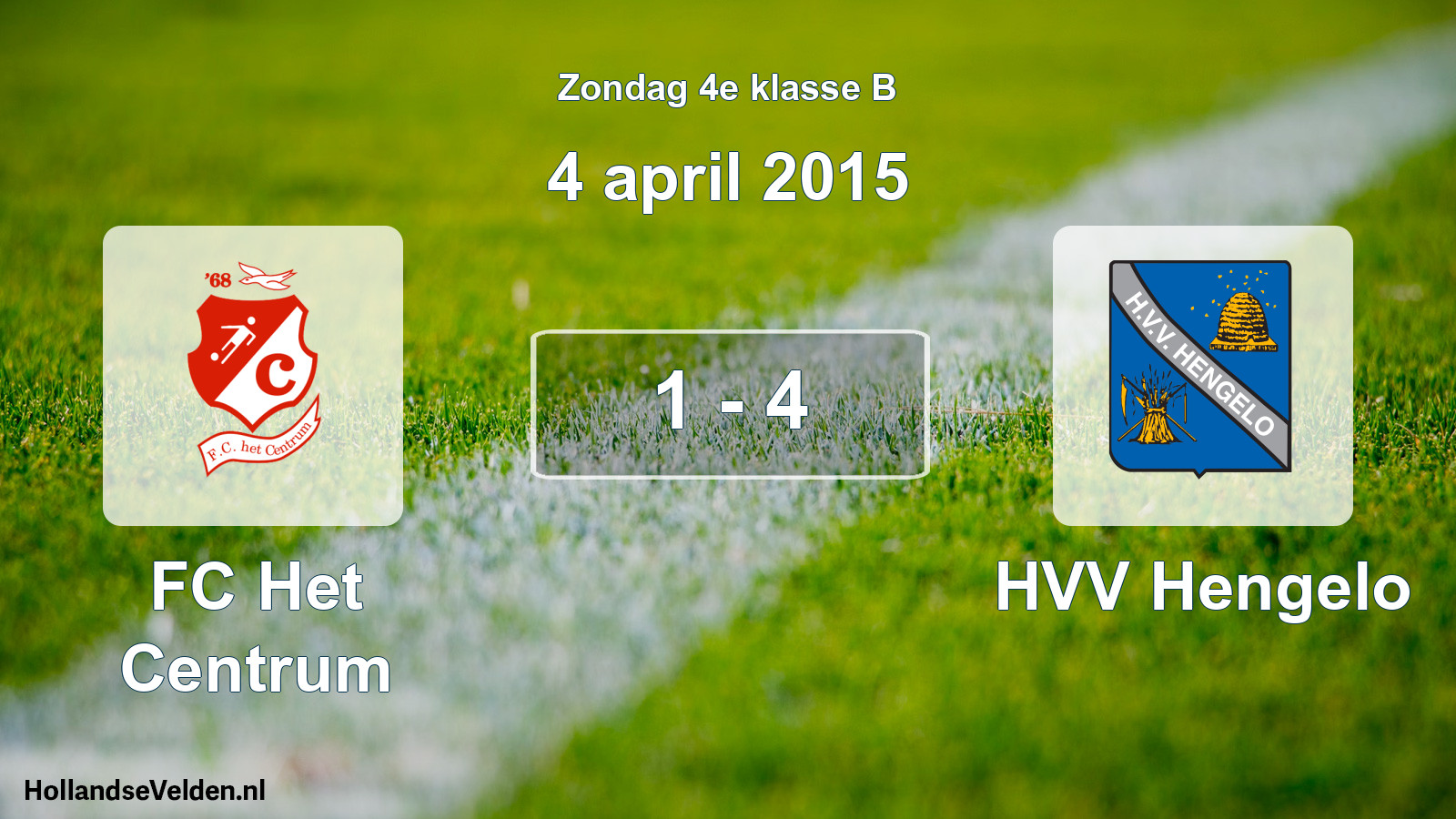 Total number of matches played: FC Het Centrum - HVV Hengelo 1 - 4 (4 April 2015)